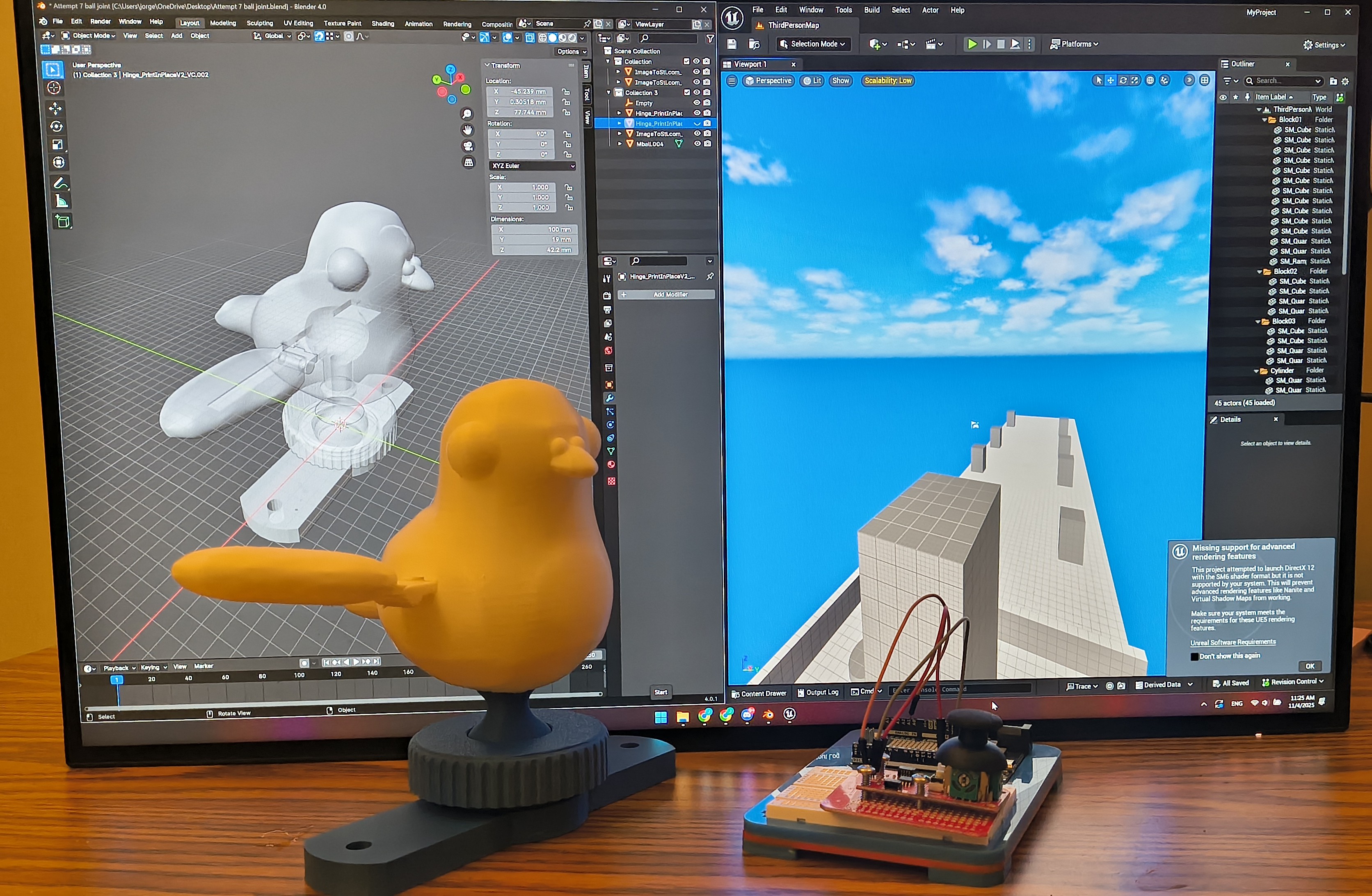 3D printed pigeon model